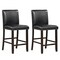 Set of 2 Bar Stools Counter Height Chairs with Padded Seat and Curved Backrest